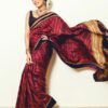 Burgundy Zardozi Saree