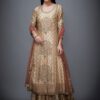 Beige & Rust Embroidered Suit Set