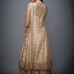 Beige & Rust Embroidered Suit Set