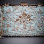 Sea Green Embroidered Clutch