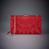Red Embroidered Clutch