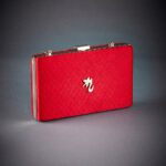 Red Embroidered Clutch