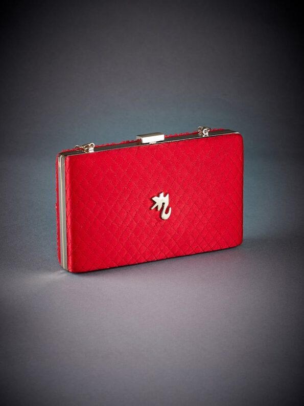 Red Embroidered Clutch