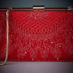 Red Embroidered Clutch