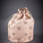 Peach Embroidered Potli