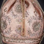 Peach Embroidered Potli