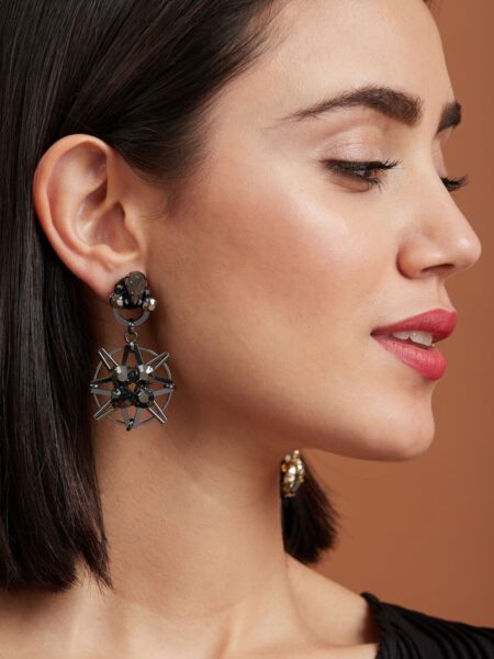 Hematite Nebula Earrings | Label - Ritu Kumar