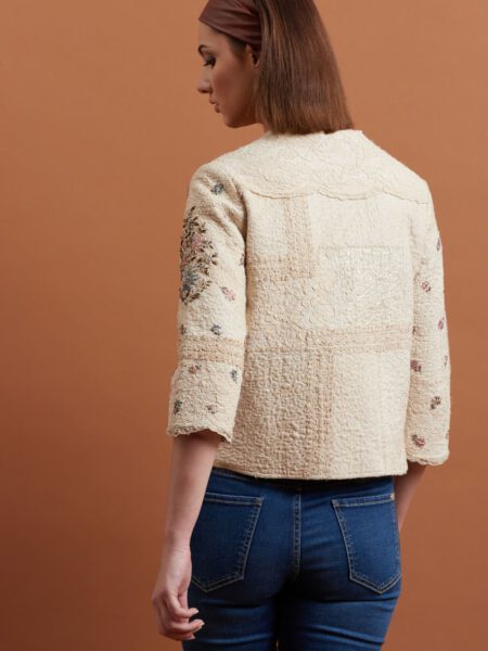 Ecru Floral Textured Jacket