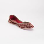 Maroon & Gold Embroidered Mojari