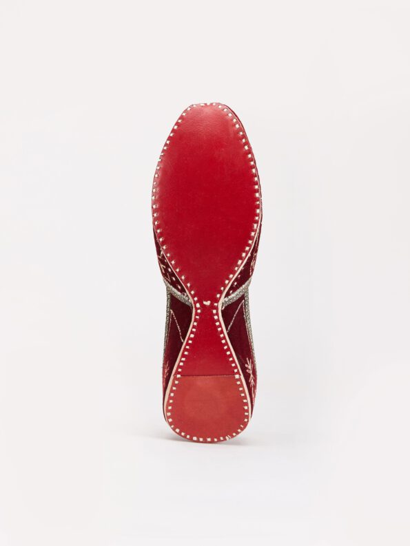 Maroon & Gold Embroidered Mojari