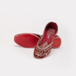 Maroon & Gold Embroidered Mojari