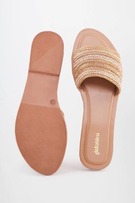 Multicoloured Embroidered Flat | Global Desi