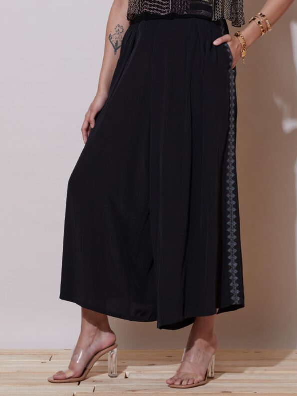Black Embroidered Palazzos