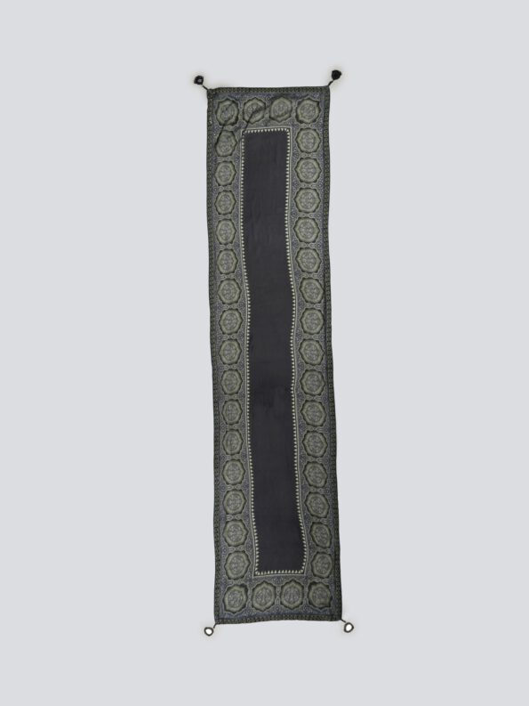 Indigo & Sea Green Printed Stole