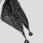 Indigo & Sea Green Printed Stole
