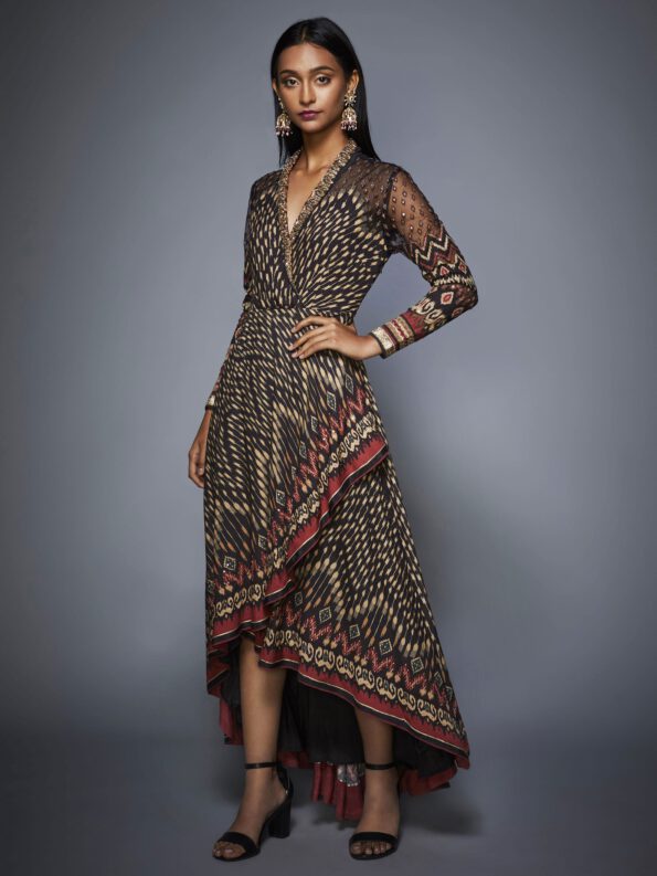 Ikat Asymmetrical Gown