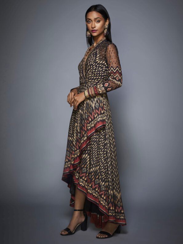 Ikat Asymmetrical Gown