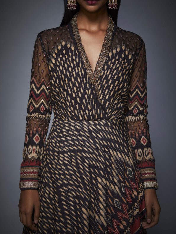 Ikat Asymmetrical Gown