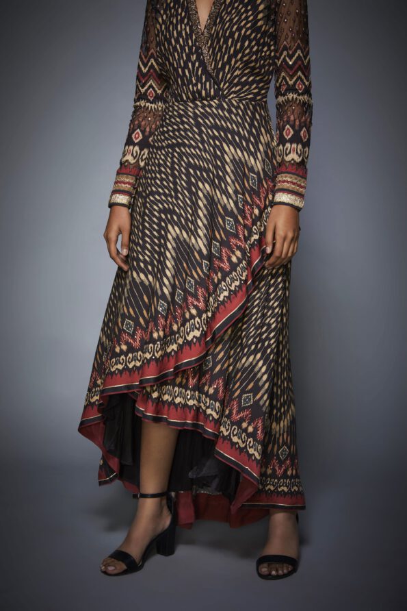 Ikat Asymmetrical Gown