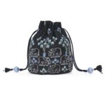Black Embroidered Potli
