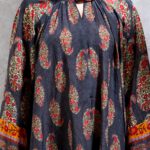 Black Asymmetric Kurti With Paisley Prints-01