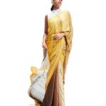 Typographic Print Ombre-Dyed Saree