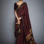 Burgundy Zardozi Saree
