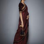 Burgundy Zardozi Saree