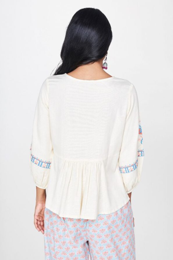 Embroidered A-Line Top